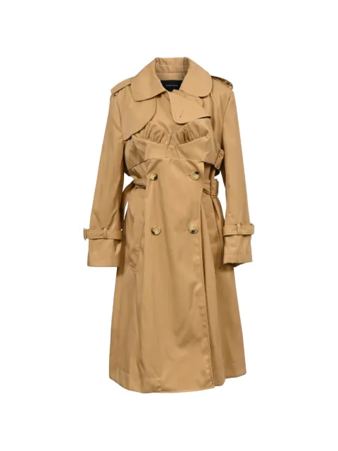 Simone Rocha ruffled double-breasted trench coat Neutrals TONPUHKCL458202W