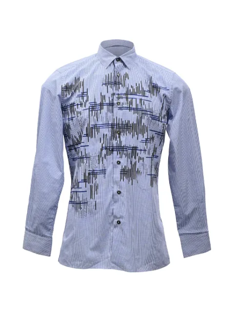 Bottega Veneta Pre-Owned Printed checked shirt Blue MRPPUHKCL475363M