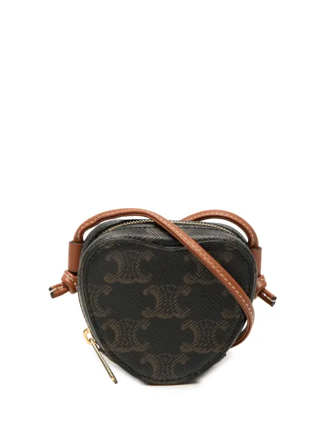 Celine Pre-Owned 2021 Micro Triomphe Coated Canvas Heart crossbody bag Brown 27FYA7FA8PG9GJ8V