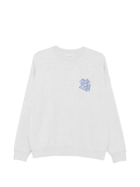 ANINE BING Miles logo-print crew-neck cotton sweatshirt Grey A0812237