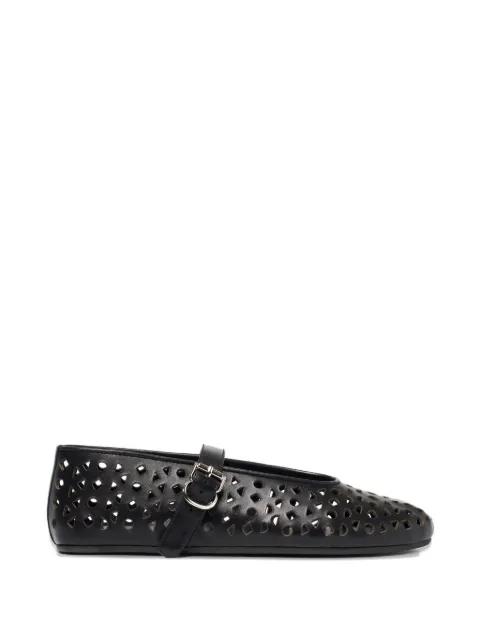 Scarosso Evelyn perforated ballet flats Black EVELYNBALLBLACALF
