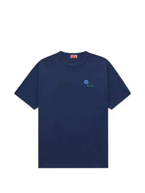 Kenzo floral-print T-shirt Blue FG65TS2934SK