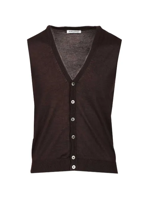 Al Duca D’Aosta 1902 button-up sleeveless knitted cashmere vest Brown 73AGILET