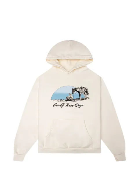One Of These Days Could Only Remember graphic-print hoodie Neutrals 01D04104BONE