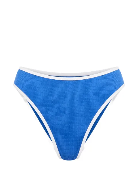 Seafolly Beach Bound textured-finish contrast-trim bikini bottoms Blue 40753072