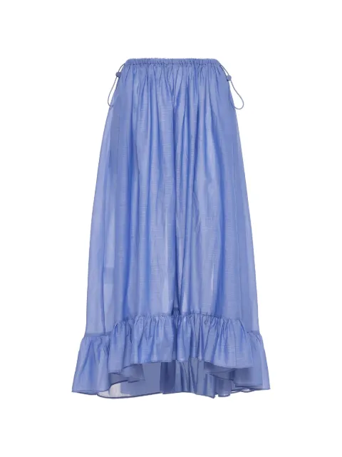 Devotion Haze ruffled long skirt Blue 026501GHAZE