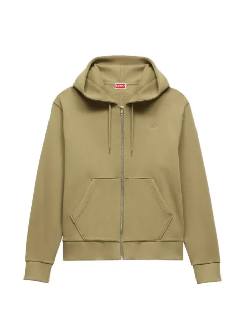 Kenzo logo-embroidered zip-up hoodie Green FG65HO2654MJ