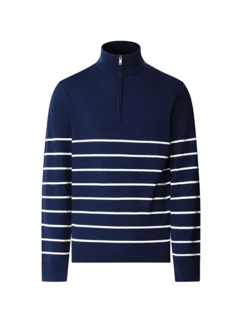 Hackett London stripe-pattern half-zip sweater Blue HM7000177