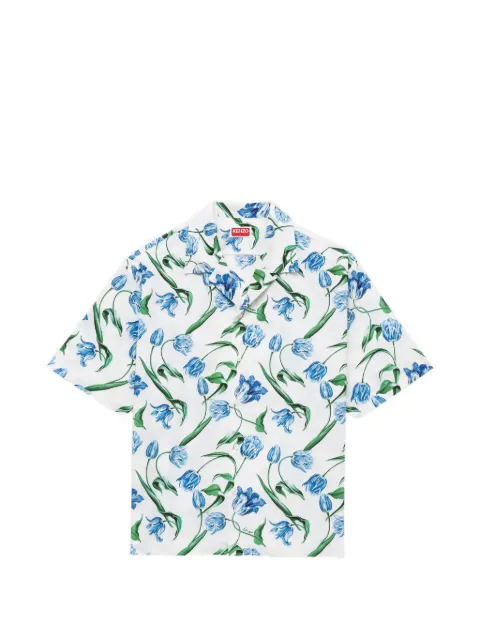 Kenzo floral-print short-sleeve shirt White FG65CH1329O2