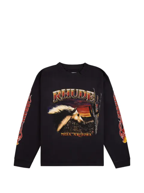 RHUDE Mesa Stallion graphic-print sweater Black RHFW25HO050123169