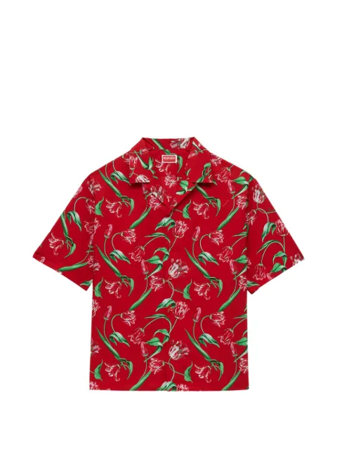 Kenzo Kenzo Tulip-print short-sleeve shirt Red FG65CH1329O2