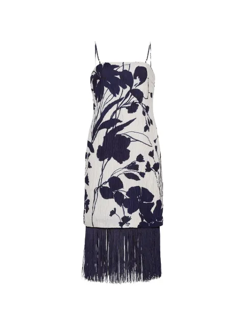 Cara Cara Rita floral-print fringe-trim midi dress White 1580BOTI