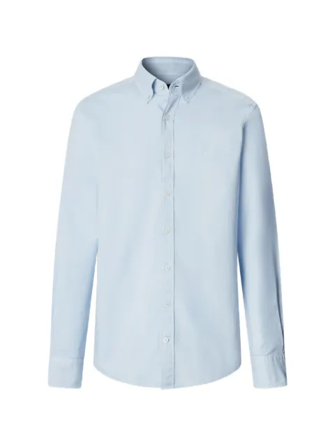 Hackett London Brompton button-down collar garment-dyed shirt Blue HM3010539