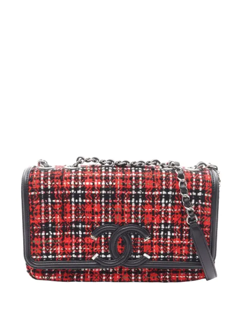 CHANEL Pre-Owned 2020 Medium Tweed CC Filigree Flap shoulder bag Red HMK1TLHRWZ88FLV3