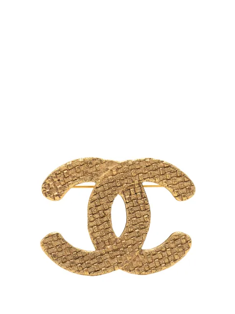 CHANEL Pre-Owned 1980-1990 CC Gold Plated Quilted Diamond Brooch costume brooch Gold S2QLH2FL39SPW1NK