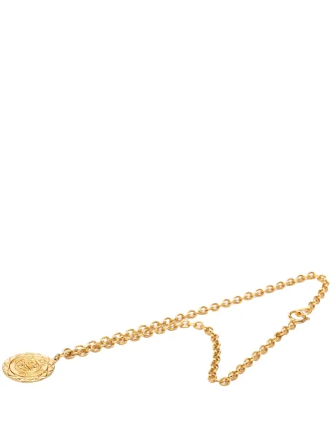 CHANEL Pre-Owned 1970-1980 CC Gold Plated Medallion Lion Crest Pendant Necklace costume necklace Gold 0HRYRAP12YAJ025C
