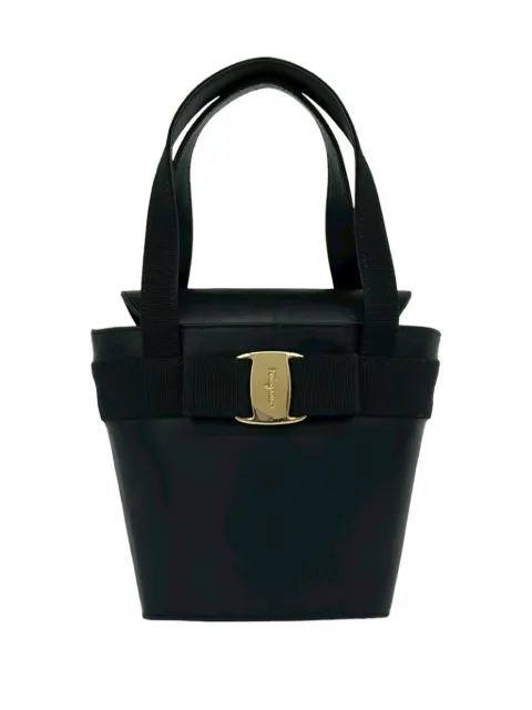Ferragamo Pre-Owned 2010-2026 Leather Vara Bow Top Handle bucket bag Brown 25BUMS7Y8STL72PB