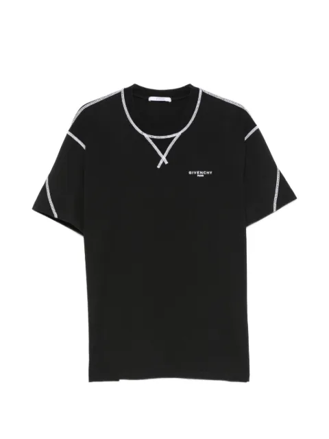 Givenchy Couture Seam T-shirt in cotton with embroidery Black BM71P53YR8