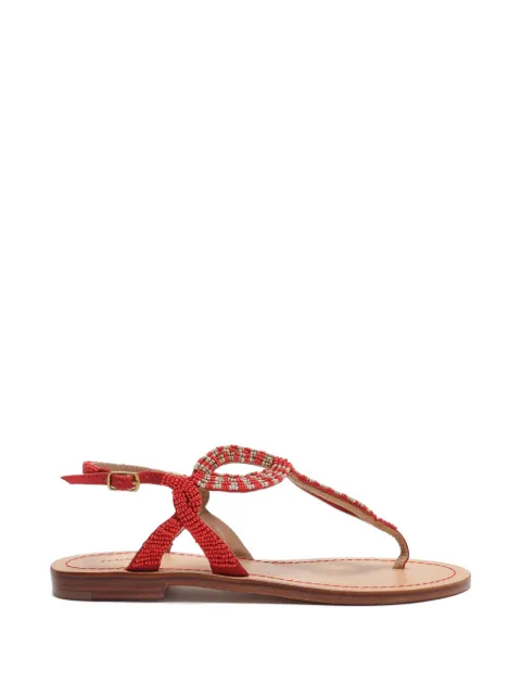 MALIPARMI Floral Spin Capri bead-embellished sandals Red SX09699127330B11