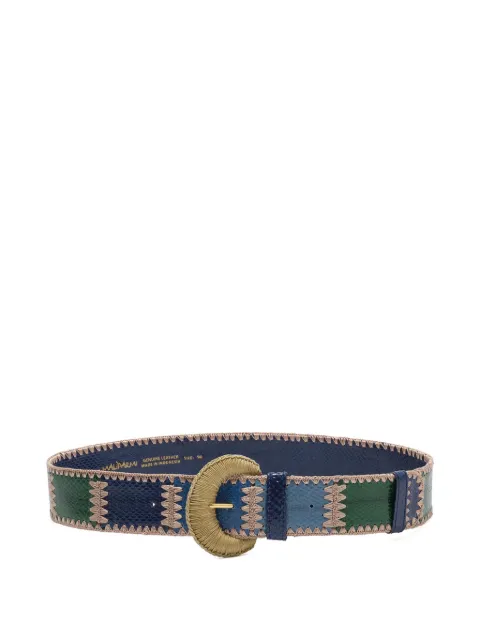 MALIPARMI patchwork snakeskin-effect belt Blue CM007901563A8188