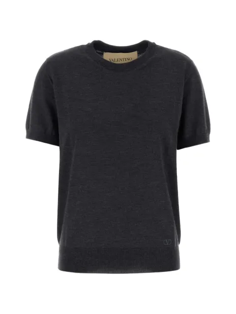 Valentino Garavani short-sleeve VLogo sweater Grey VKC38QBH9