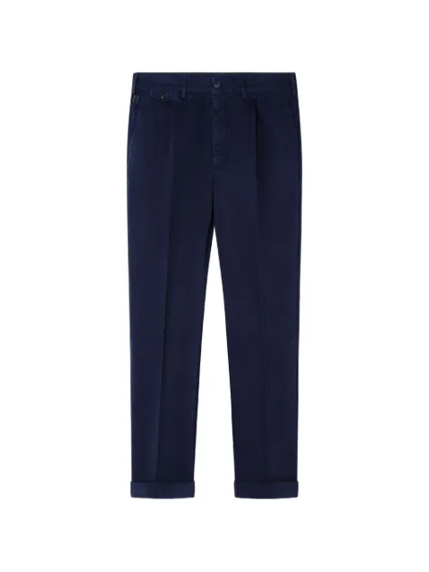 Hackett London Fulham pleated cotton trousers Blue HM2100060