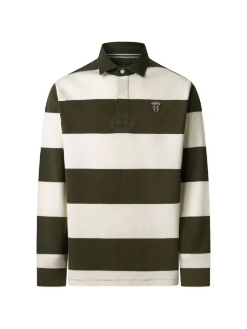 Hackett London striped long-sleeve polo shirt Green HM5700009