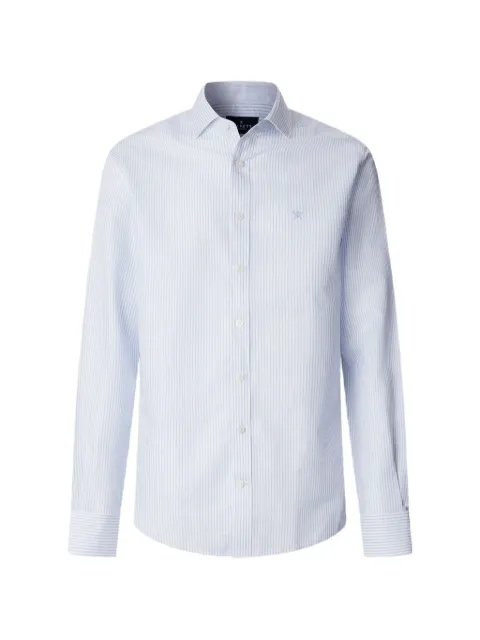 Hackett London Bengal-stripe linen-blend shirt Blue HM3010691