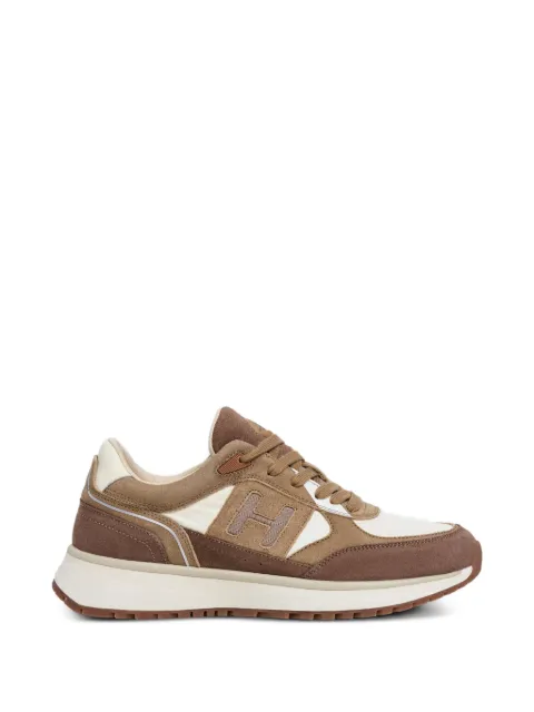 Hackett London Otto Run monogram-patch sneakers Brown HMS200031