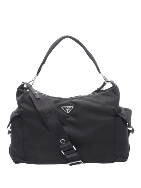 Prada Pre-Owned 2019-2026 Re-Nylon Saffiano Explorer satchel Black FGEF7MY8WNX13JV4