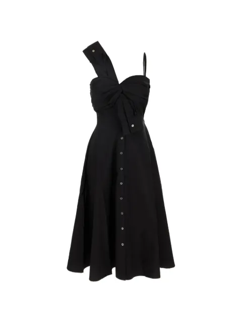 Viktor & Rolf asymmetric-neckline sleeveless midi dress Black WD049