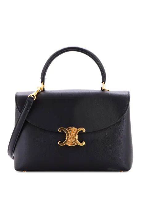 Celine Pre-Owned Nino Top Handle Bag Leather Medium satchel Black EG5ZVNUW4ZW95ASR