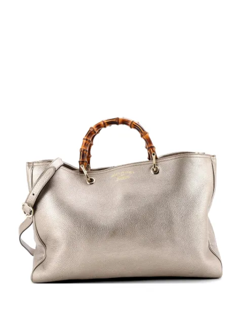 Gucci Pre-Owned Bamboo Shopper Leather Large tote bag Gold 4S31NH1X566WGJ47