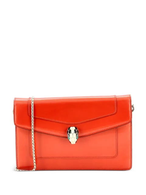Bvlgari Pre-Owned Serpenti Forever Wallet on Chain Patent crossbody bag Orange LU77RFBZDXXZOOJ1