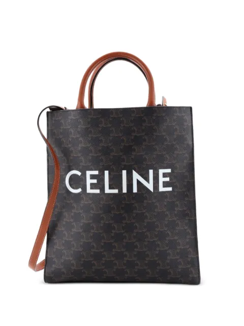 Celine Pre-Owned Vertical Cabas Triomphe Coated Canvas Small tote bag Brown KDTZ5XEIAIIR4YAA