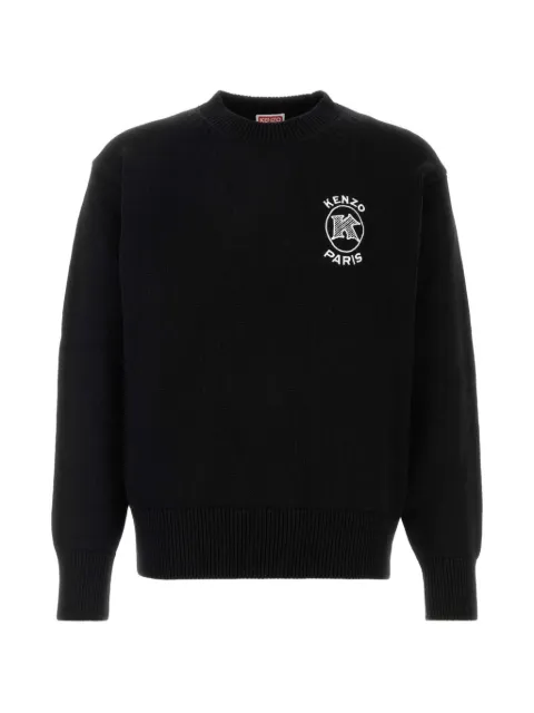 Kenzo logo-embroidery sweater Black FG65PU8043EB