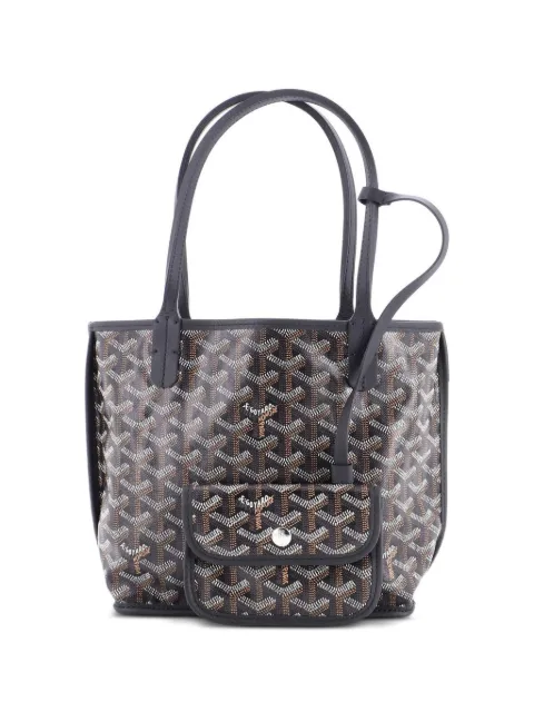 Goyard Pre-Owned Anjou Reversible Tote Coated Canvas Mini satchel Black QKOJPZAFQ1VYET6D