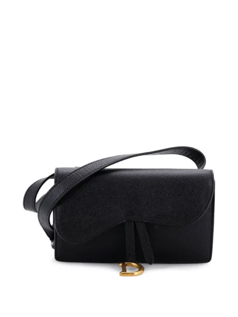 Christian Dior Pre-Owned Saddle Rectangular Leather belt bag Black 0MXYBFGDXT3YQC4S