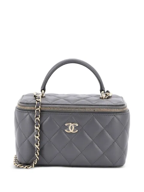 CHANEL Pre-Owned Classic Top Handle Vanity Case with Chain Quilted Lambskin Small crossbody bag Grey EG3762NXB8FQZ9QD