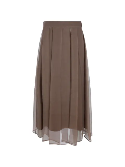 Brunello Cucinelli silk-chiffon maxi skirt Brown MP940G4096C9812