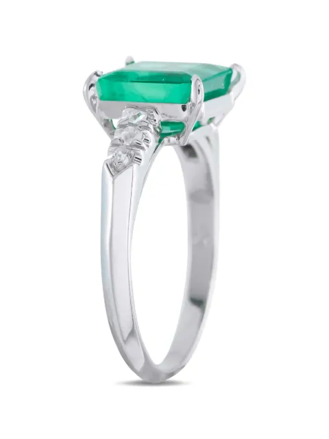 LB Exclusive emerald and diamond ring Silver MF13051326