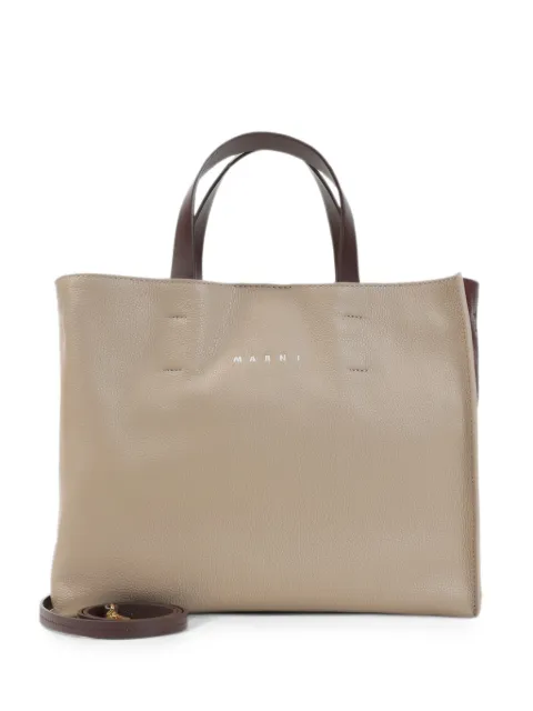 Marni logo-print tote bag Neutrals SHMP0069R0P6533
