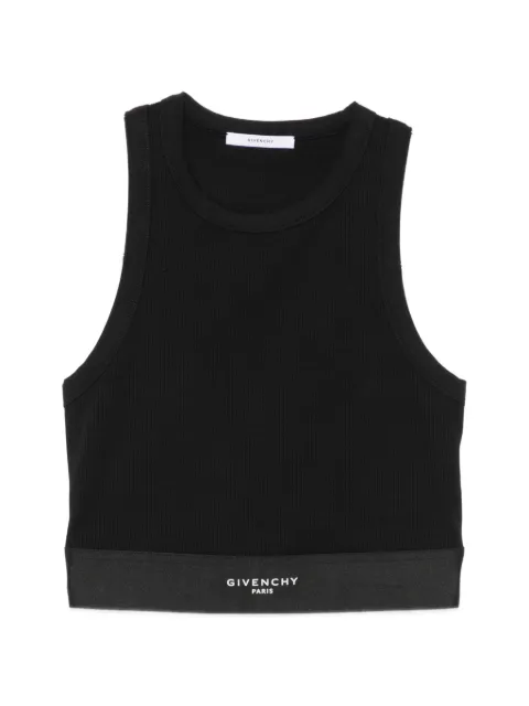 Givenchy logo-waistband cropped cotton tank top Black BW70FNR2Q3