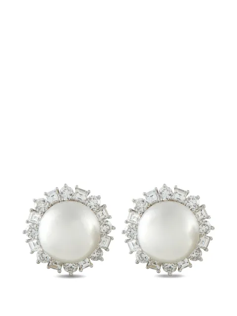 Harry Winston pearl and diamond earrings Silver HW05021726