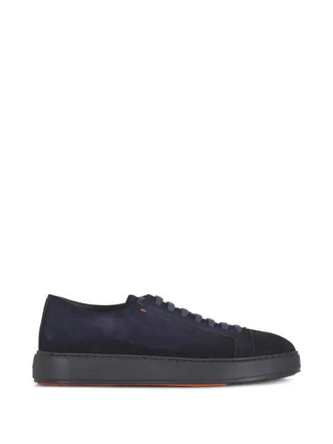 Santoni suede lace-up sneakers Blue FORDAOLU60