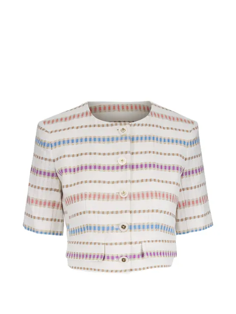 Veronica Beard striped cropped jacket Neutrals 2605TW12911986W0548