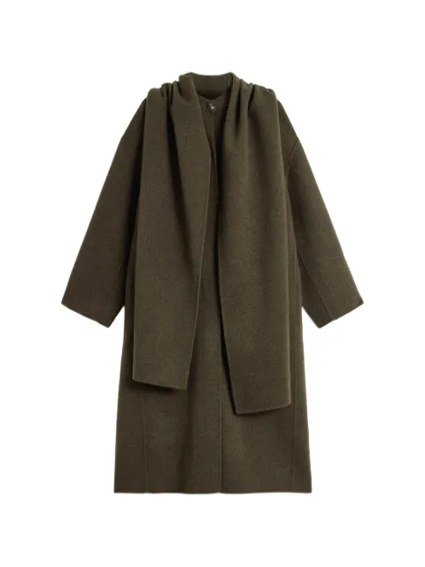 Soeur Finn scarf-detail coat Green MAN0163FINN