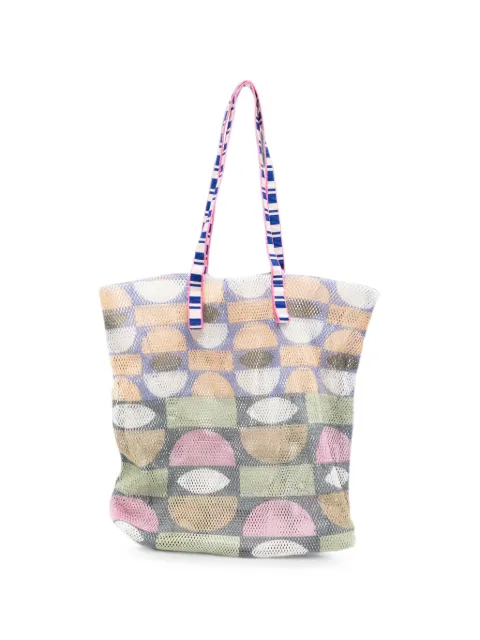 Épice Kanpur geometric-print mesh tote bag Grey KANPURB