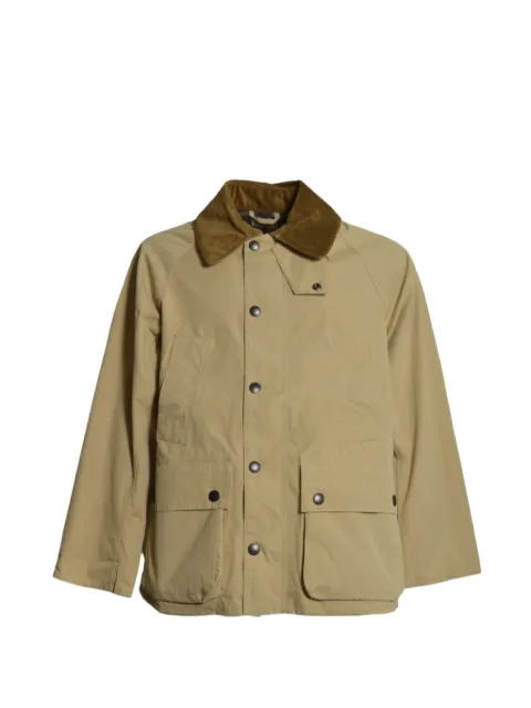 Barbour corduroy-collar wax-effect coat Neutrals MCA0933