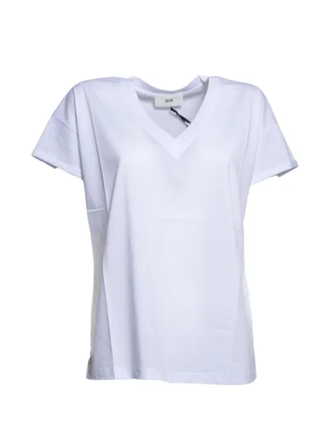 SOLOTRE cotton V-neck T-shirt White M1AB0191